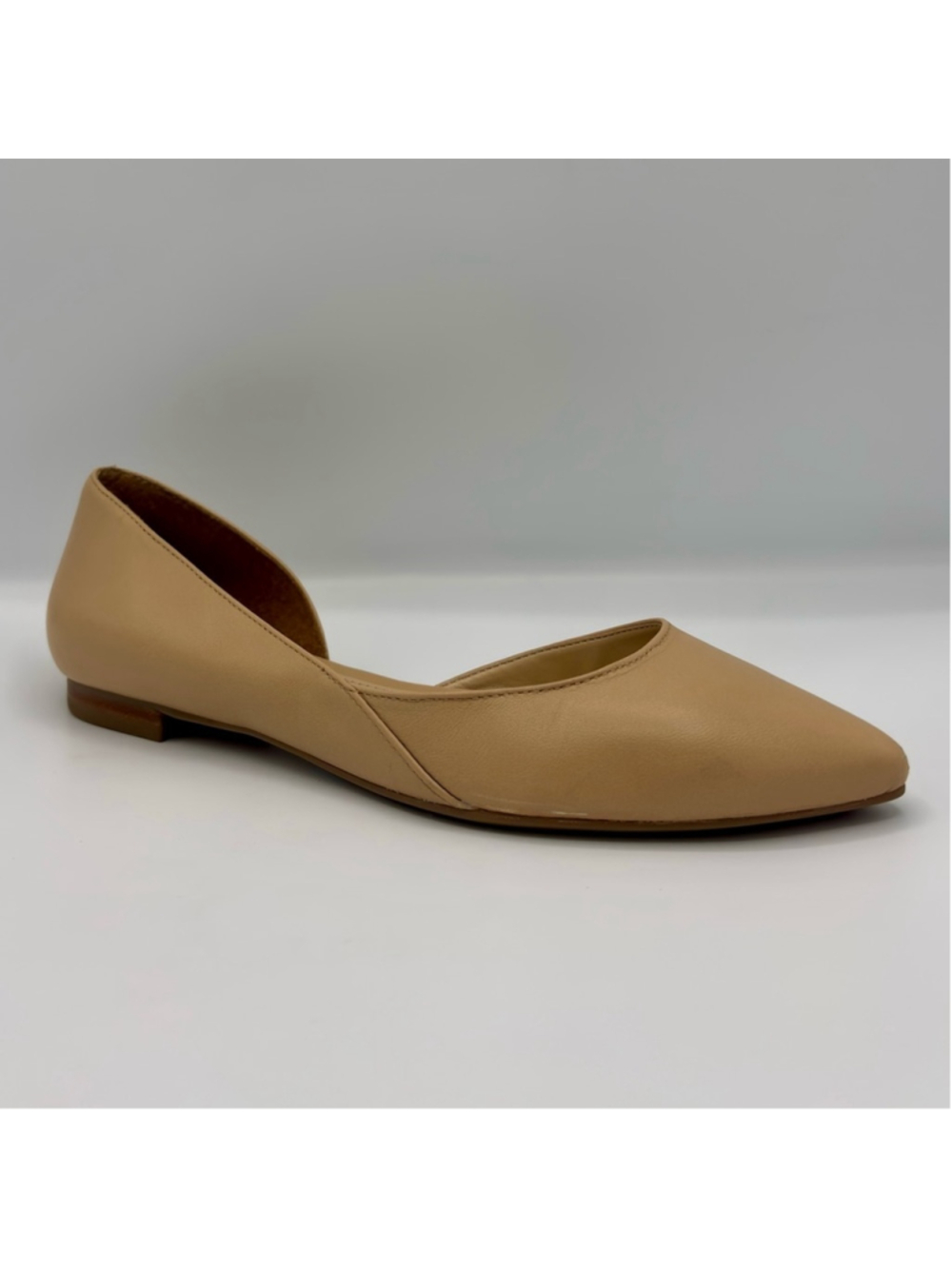 MARC FISHER Sunny Half D'orsay Flat In Beige Leather Size 7.5 - Picture 4 of 14